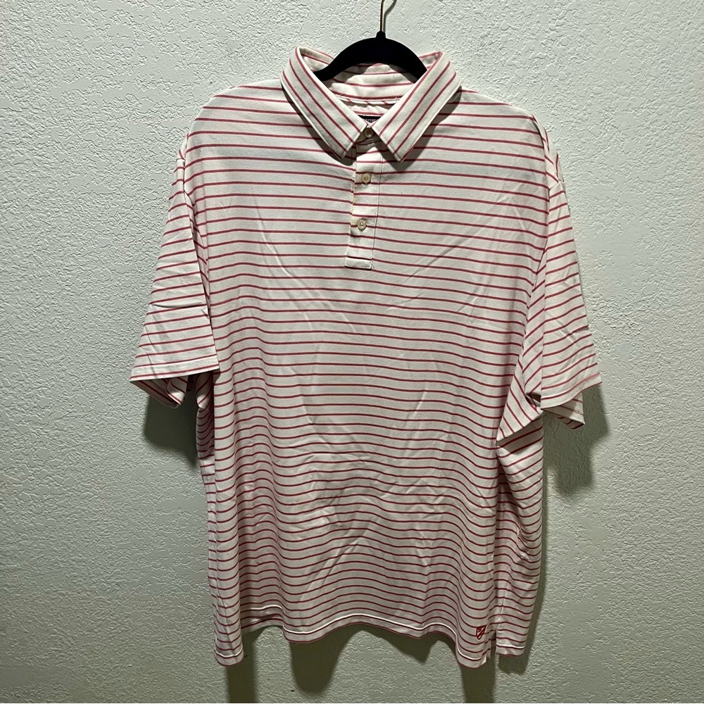 Daniel Cremieux Collection Blue Label Pink/White Stripe Interlock Polo Shirt
